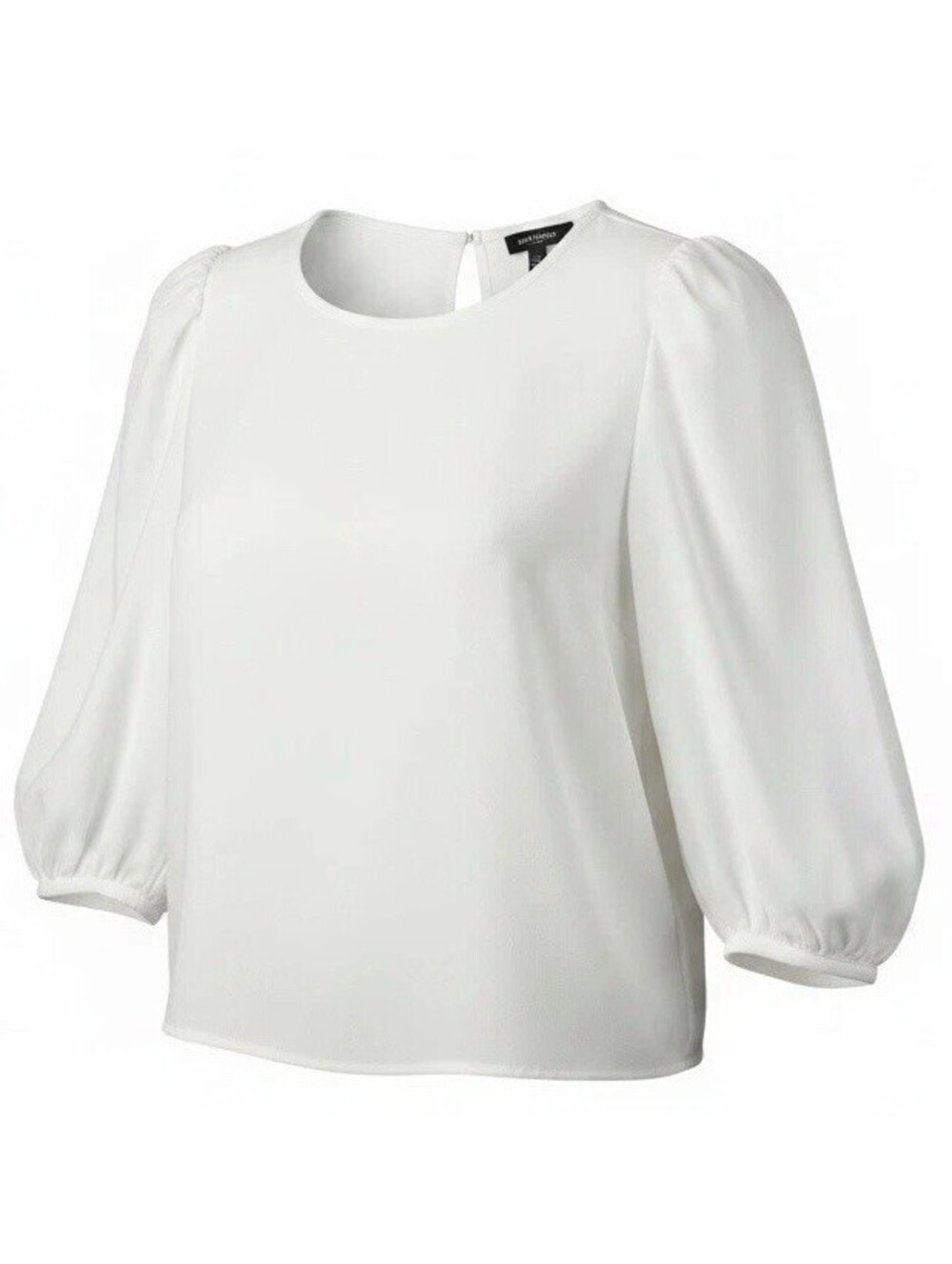 Express Size XS White Lightweight 3/4 Sleeve Crop Top Dressy Peasant Romantic